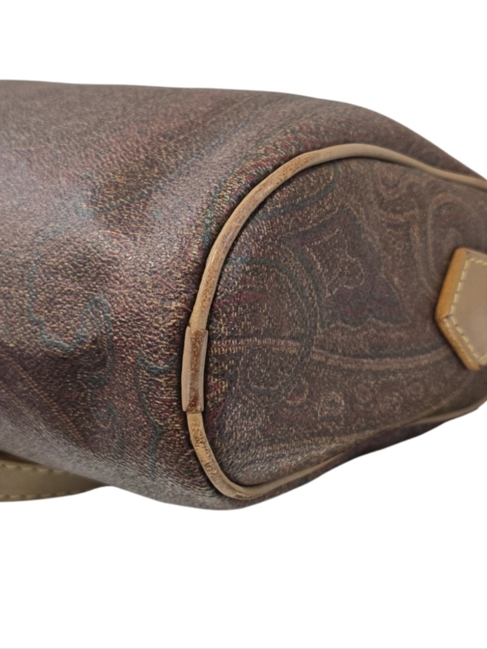 Etro Milano Authentic Paisley-Embossed Brown Leather Shoulder Bag With Dust Bag - Picture 7 of 13